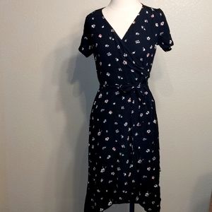 Floral midi wrap dress